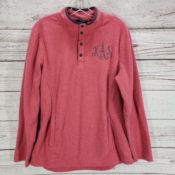 Charles River Apparel Women's  Pink Fleece Long Sleeve Jacket Size Large - Picture 1 of 12